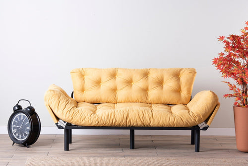 Asir Divano Letto 3 posti in tessuto Nitta Giallo