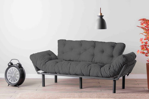 Asir Divano Letto 3 posti in tessuto Nitta Grigio