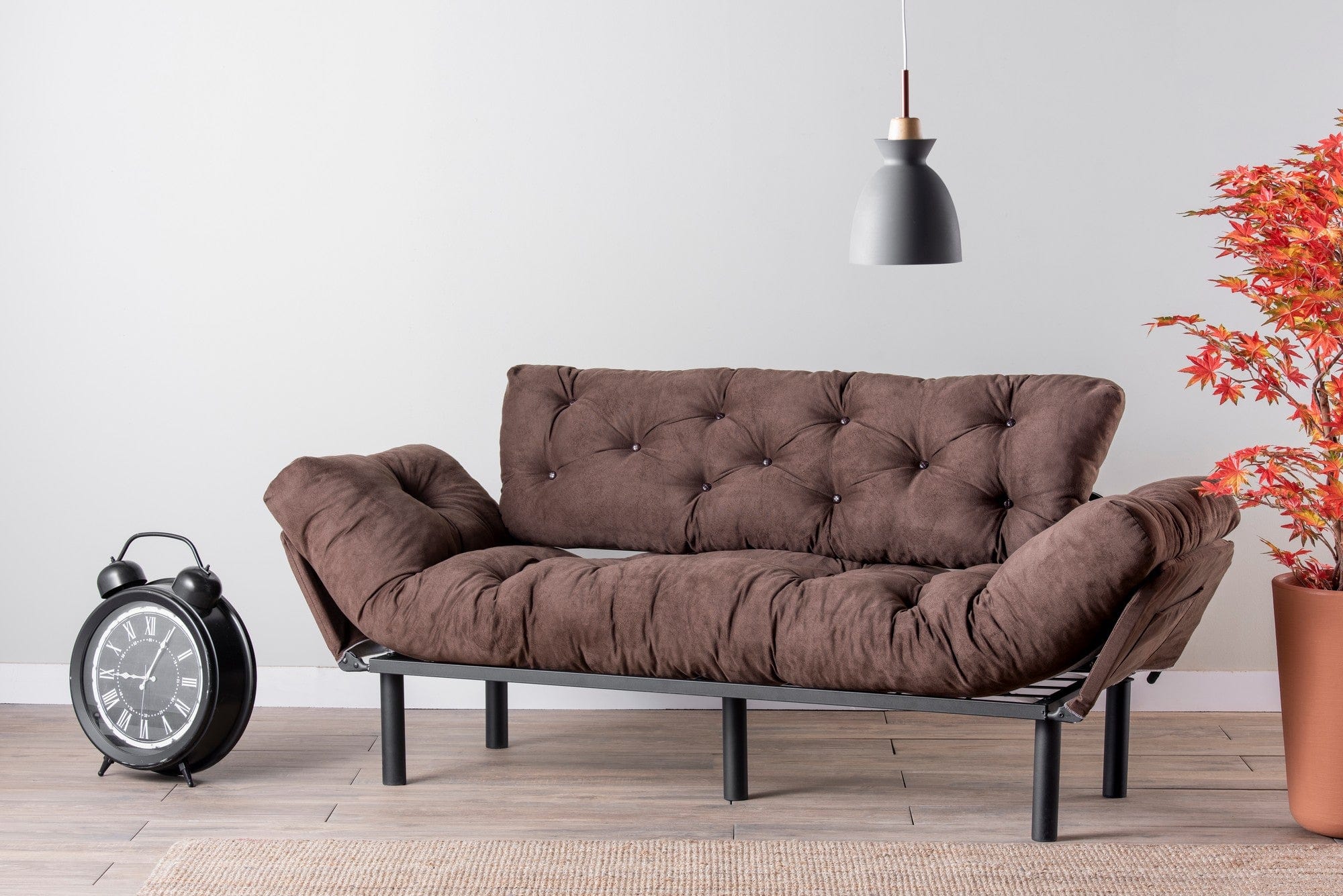 Asir Divano Letto 3 posti in tessuto Nitta Marrone