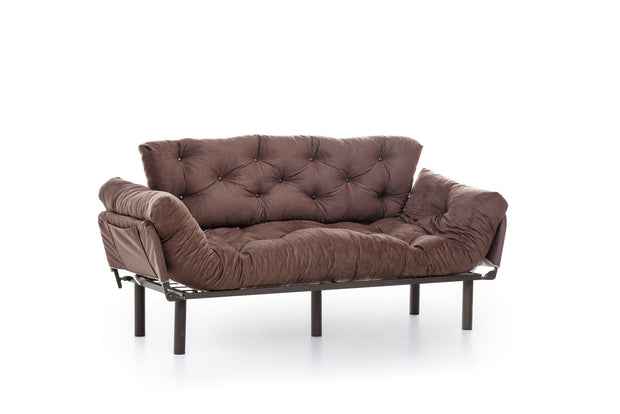 Asir Divano Letto 3 posti in tessuto Nitta Marrone