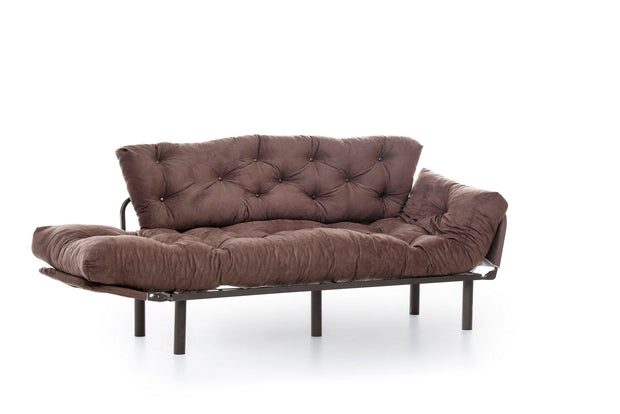 Asir Divano Letto 3 posti in tessuto Nitta Marrone