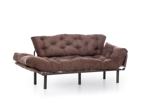 Asir Divano Letto 3 posti in tessuto Nitta Marrone