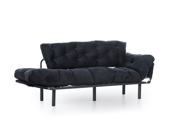 Asir Divano Letto 3 posti in tessuto Nitta Nero