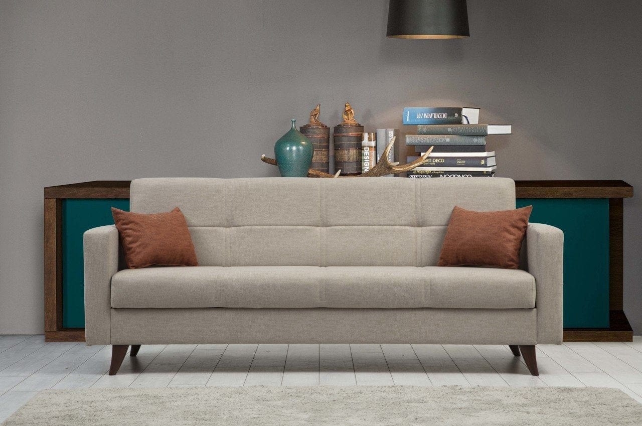 Asir Divano Letto 3 posti in tessuto Polya Beige