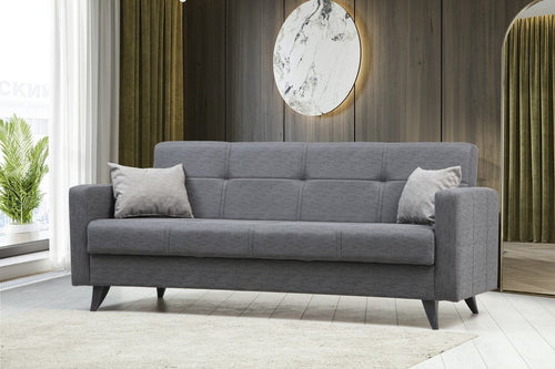 Asir Divano Letto 3 posti in tessuto Polya Grigio