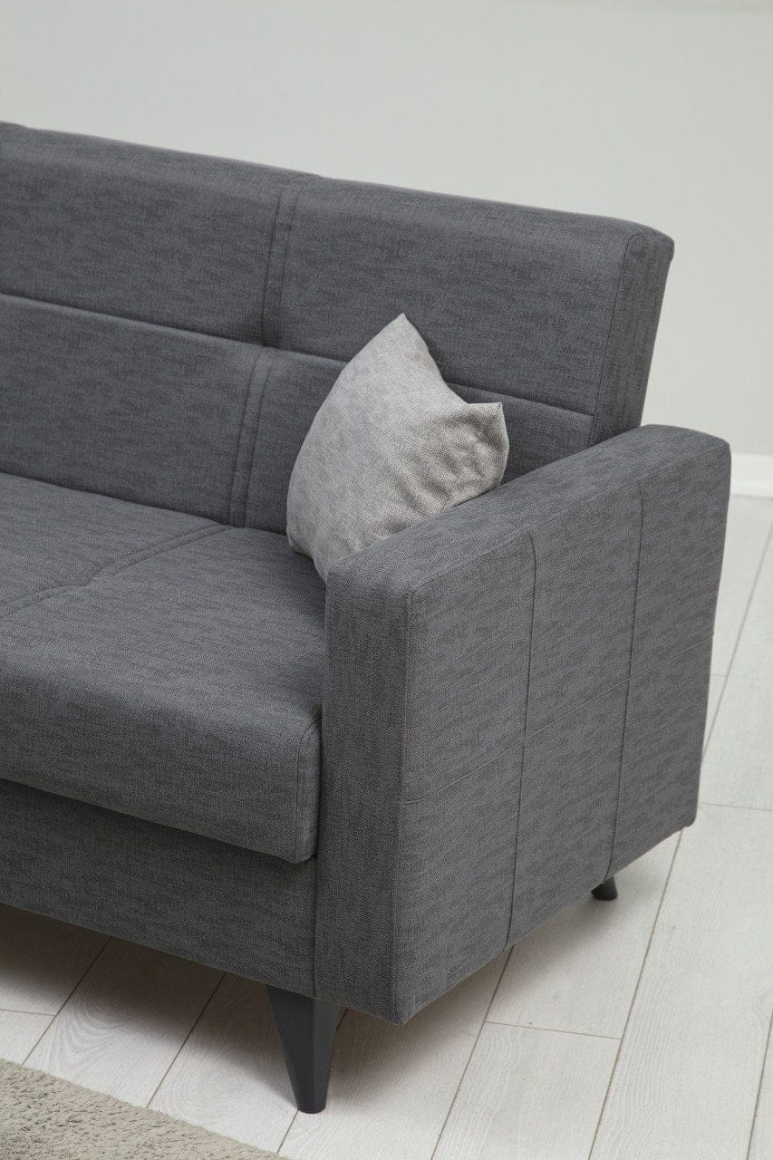 Asir Divano Letto 3 posti in tessuto Polya Grigio