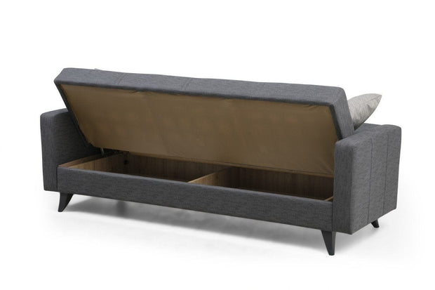 Asir Divano Letto 3 posti in tessuto Polya Grigio