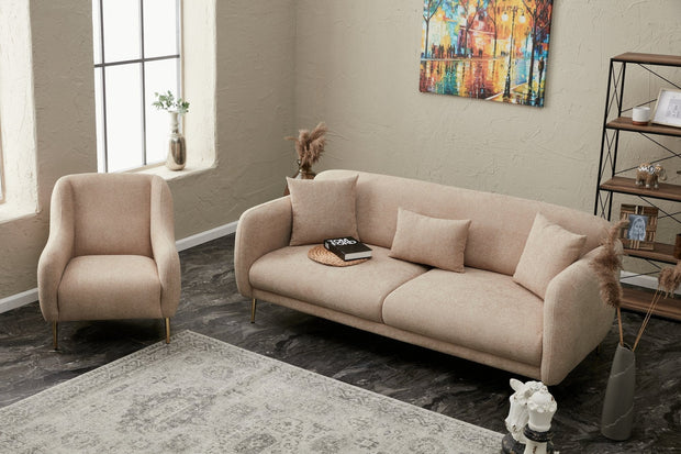 Asir Divano Letto 3 posti in tessuto Simena Beige
