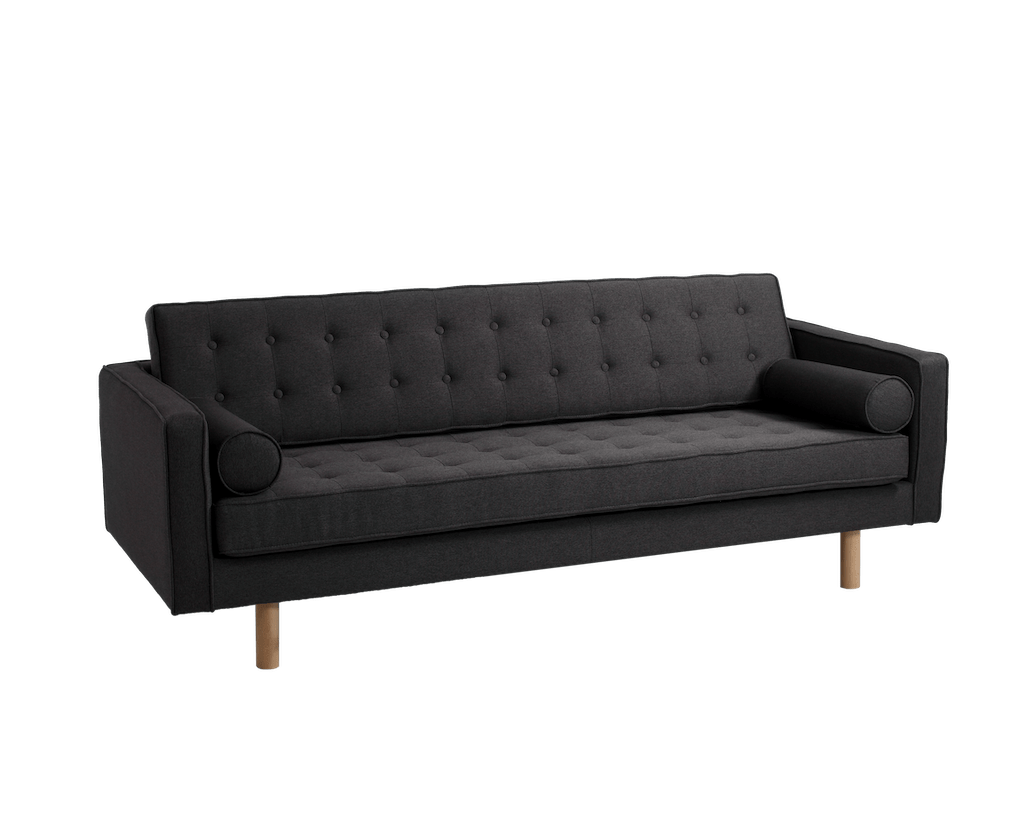 Divano Letto 3 posti in tessuto Topic Wood Antracite