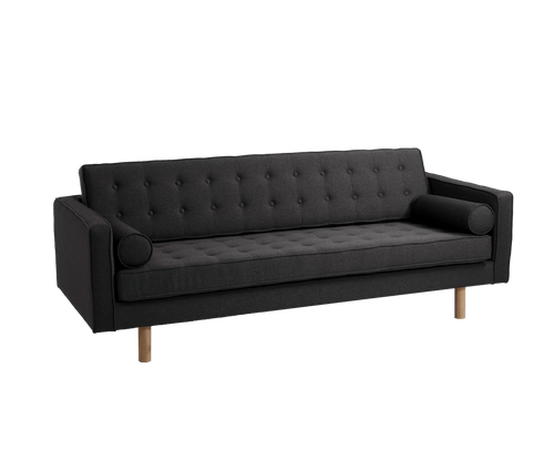 Divano Letto 3 posti in tessuto Topic Wood Antracite