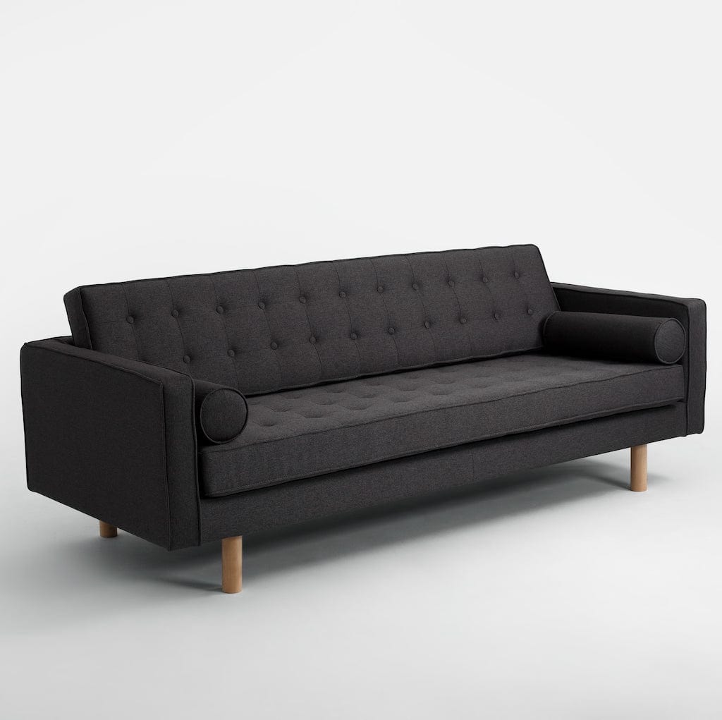 Divano Letto 3 posti in tessuto Topic Wood Antracite (3)