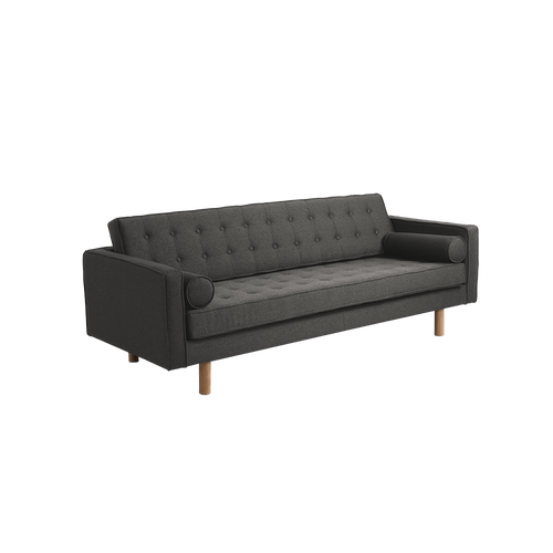 Divano Letto 3 posti in tessuto Topic Wood Grigio