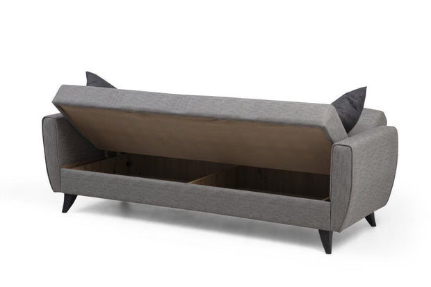Asir Divano Letto 3 posti in tessuto Zaden Grigio