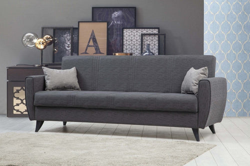 Asir Divano Letto 3 posti in tessuto Zaden Grigio