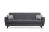 Asir Divano Letto 3 posti in tessuto Zaden Grigio