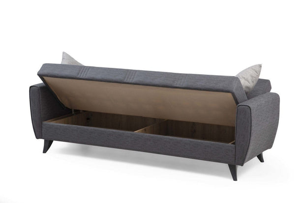 Asir Divano Letto 3 posti in tessuto Zaden Grigio