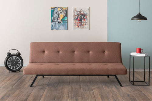 Asir Divano Letto 3 posti in tessuto Zola Marrone
