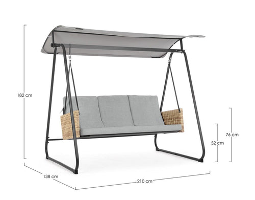 Bizzotto Dondolo da giardino Easy Grigio
