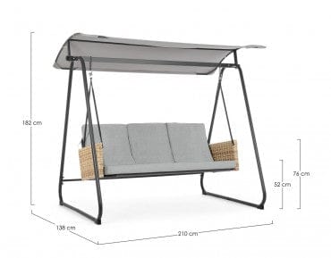 Bizzotto Dondolo da giardino Easy Grigio