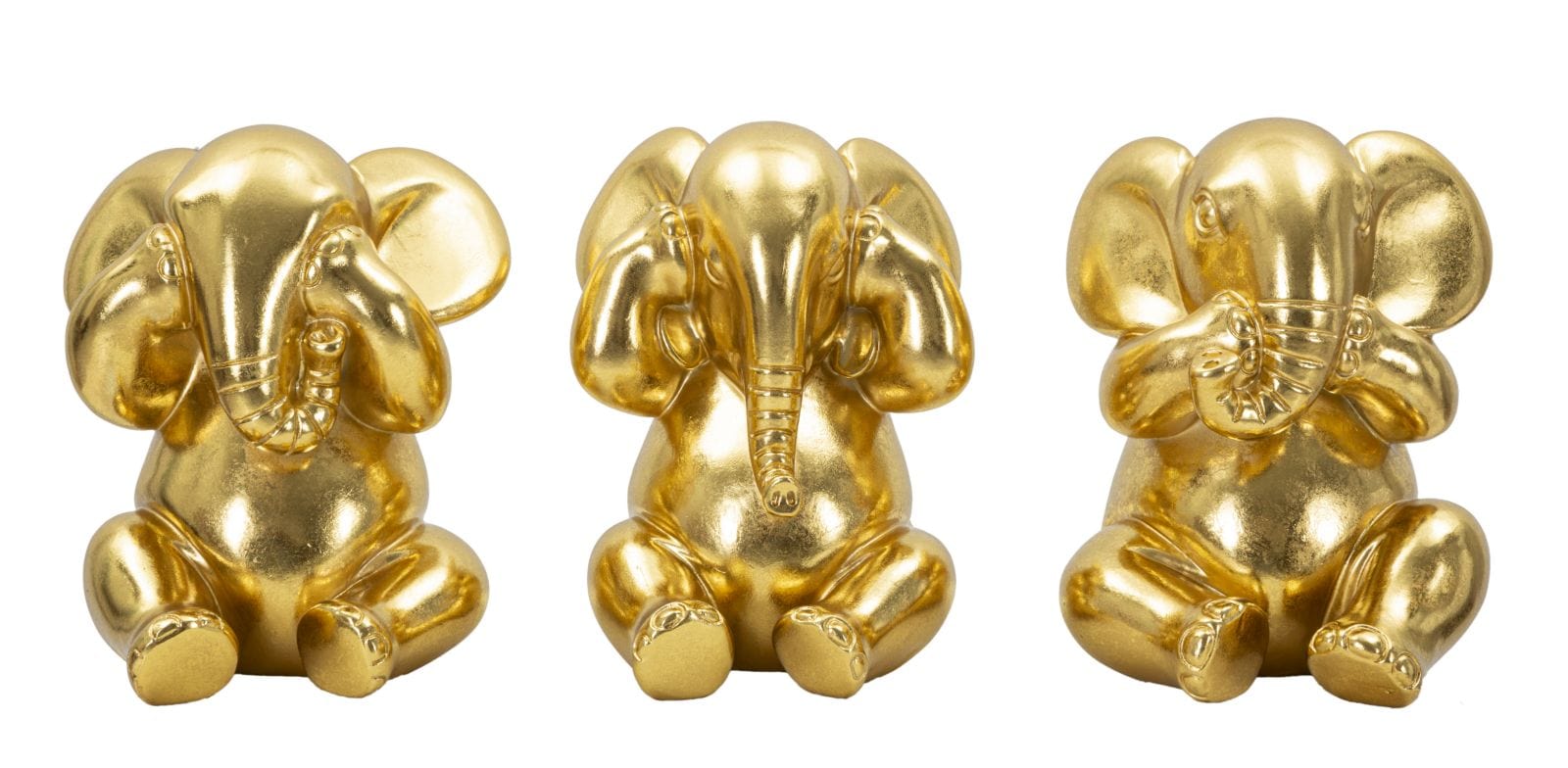 Mauro Ferretti Elefante Non Vedo/Non Sento/ Non Parlo Set 3 Pz cm Ø 15,5x20,5