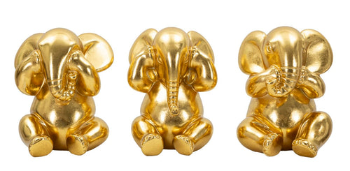 Mauro Ferretti Elefante Non Vedo/Non Sento/ Non Parlo Set 3 Pz cm Ø 15,5x20,5
