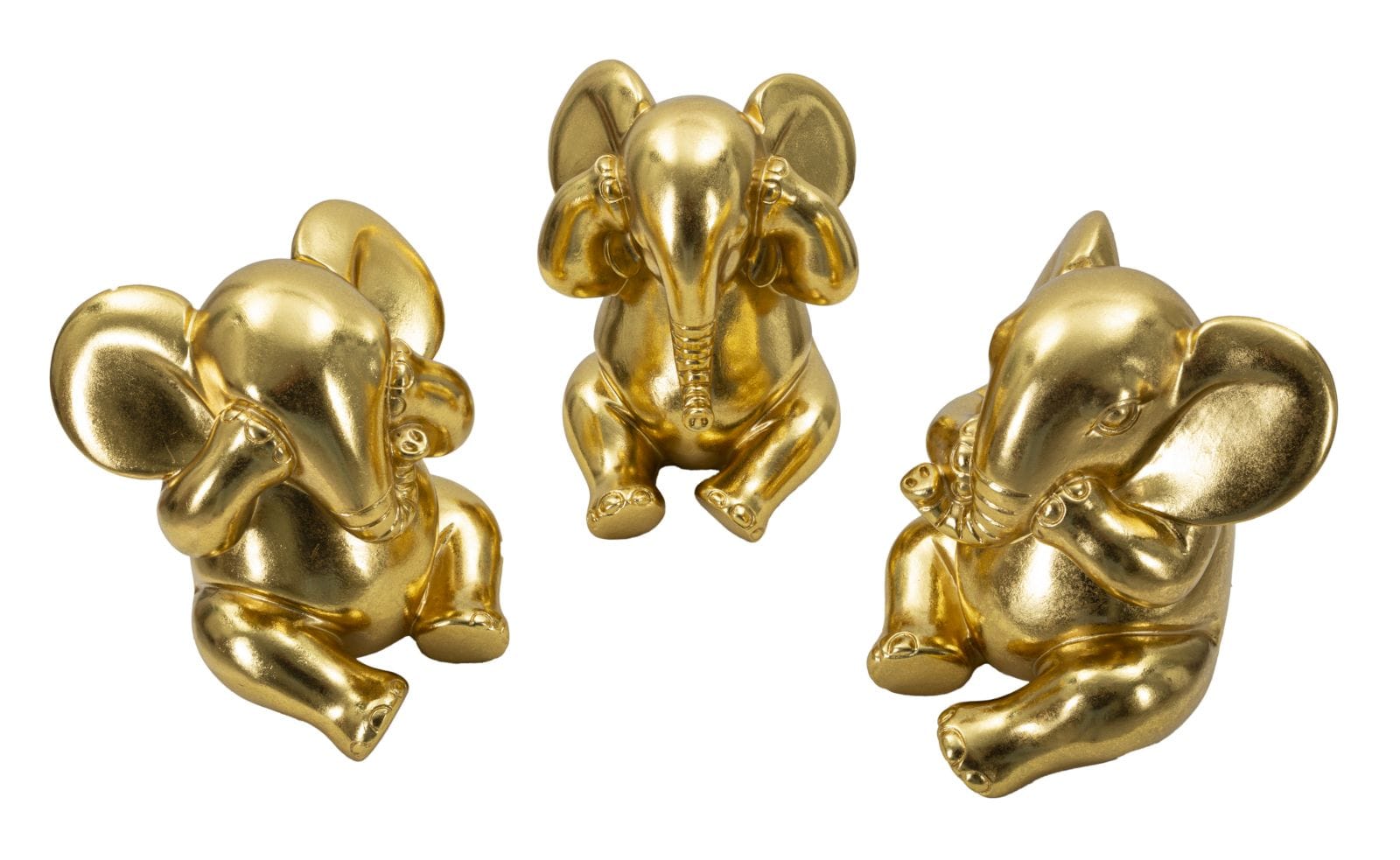 Mauro Ferretti Elefante Non Vedo/Non Sento/ Non Parlo Set 3 Pz cm Ø 15,5x20,5