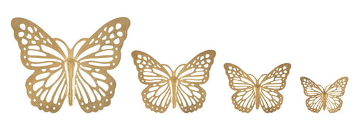 Mauro Ferretti Farfalle Da Muro Set 4 Pz cm 35x2x29-25x2x19-20,5x2x16-16x2x12