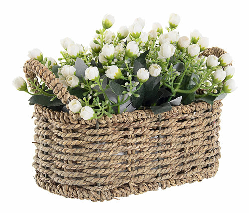 Bizzotto Fiori artificiali in cestino Kalanchoe Bianco