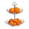 Zeller Fruttiera Dalla a 2 livelli, metallo cromato, Ø 28,5xH36 cm