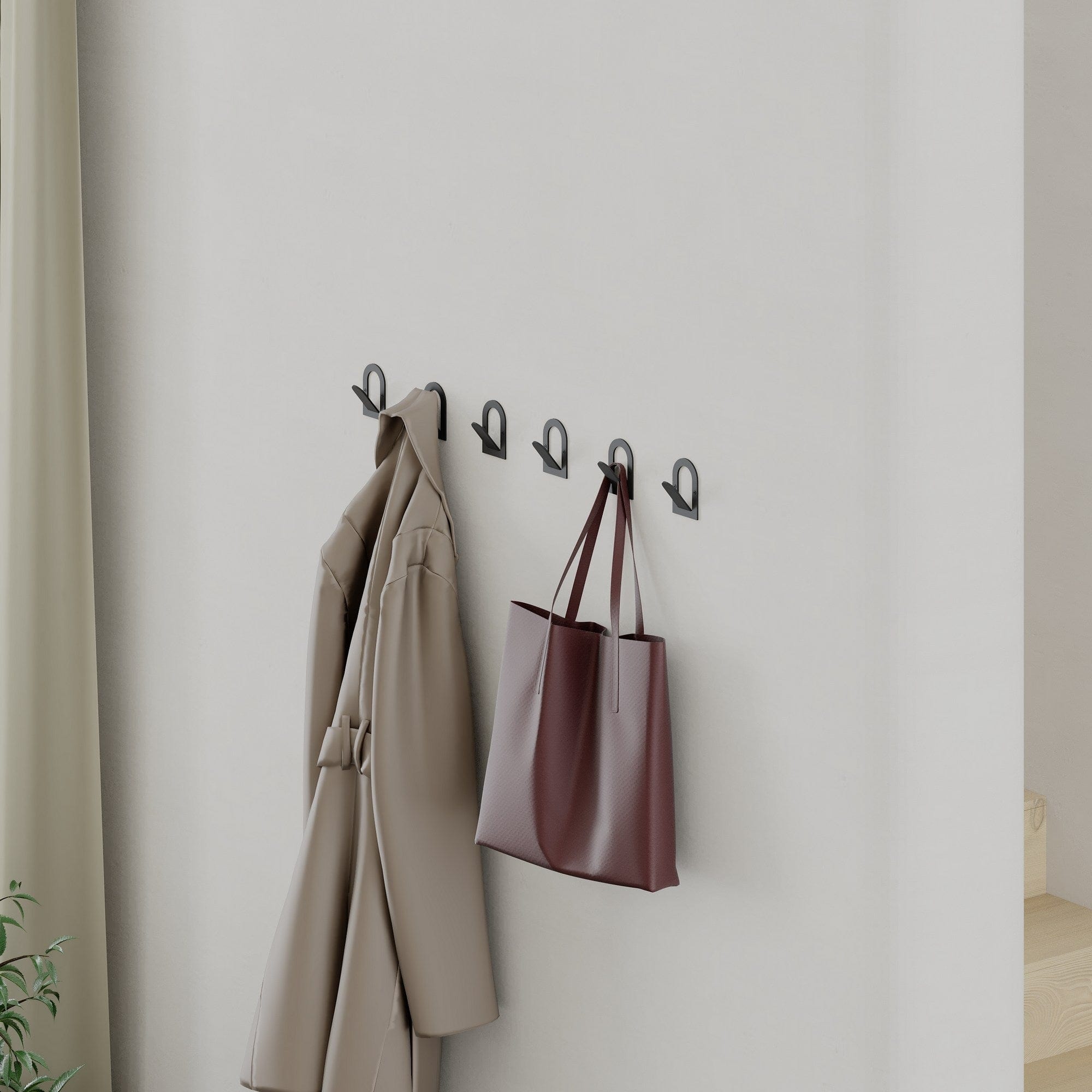 Asir Gancio da parete in metallo Astra Nero