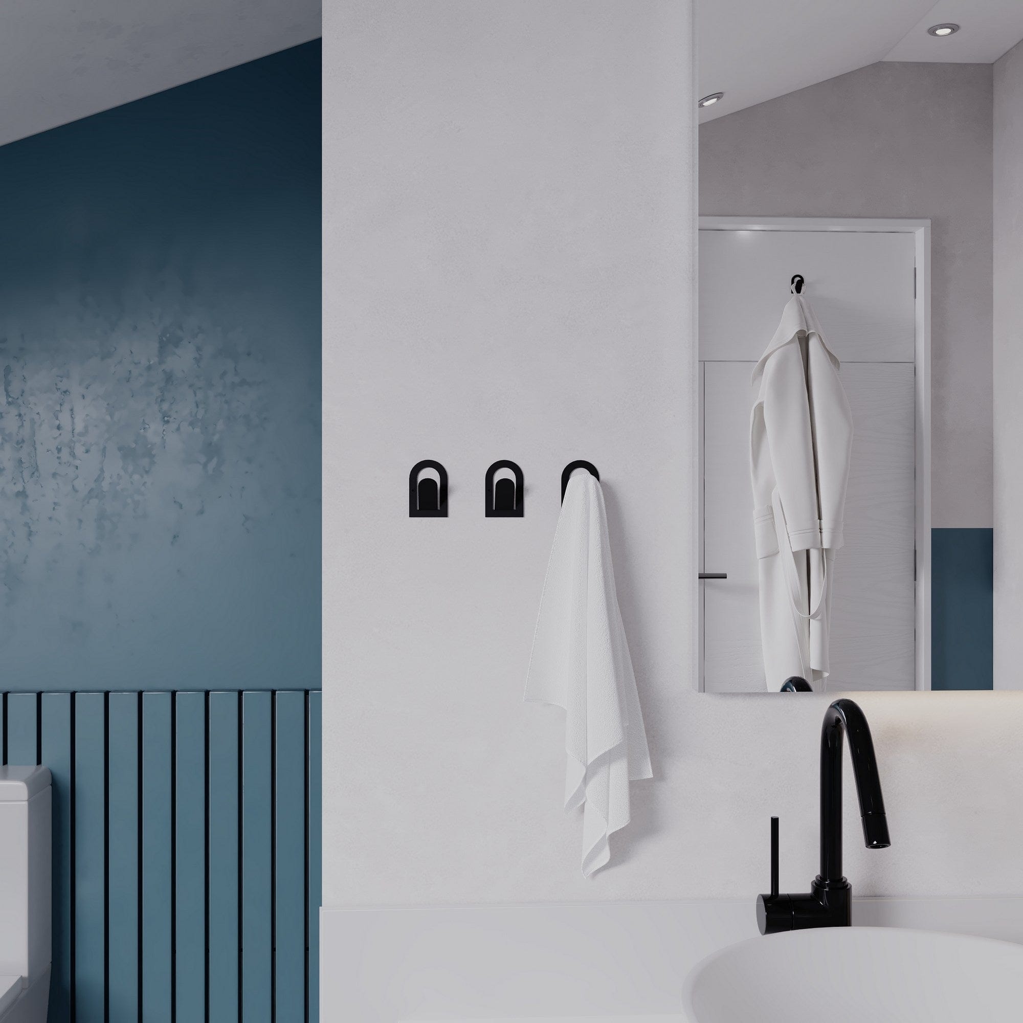 Asir Gancio da parete in metallo Astra Nero