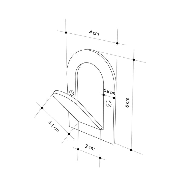 Asir Gancio da parete in metallo Astra Nero