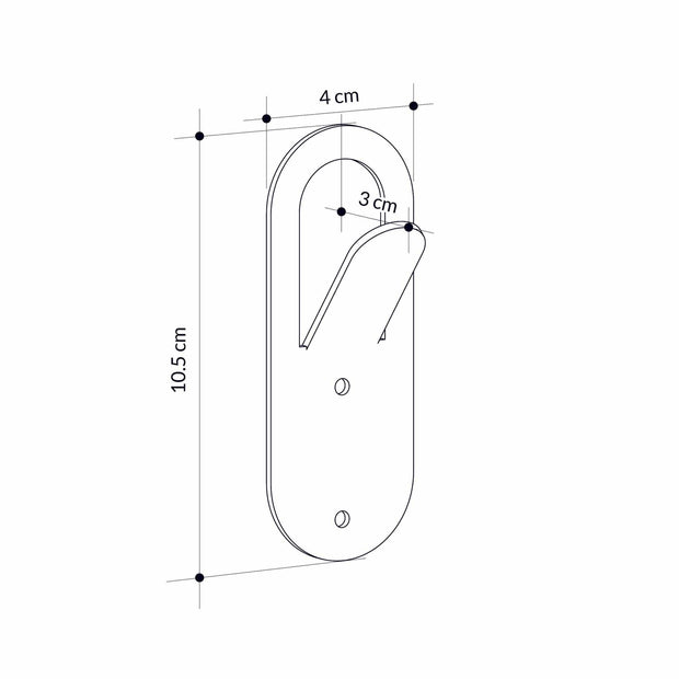 Asir Gancio da parete in metallo Elix Nero