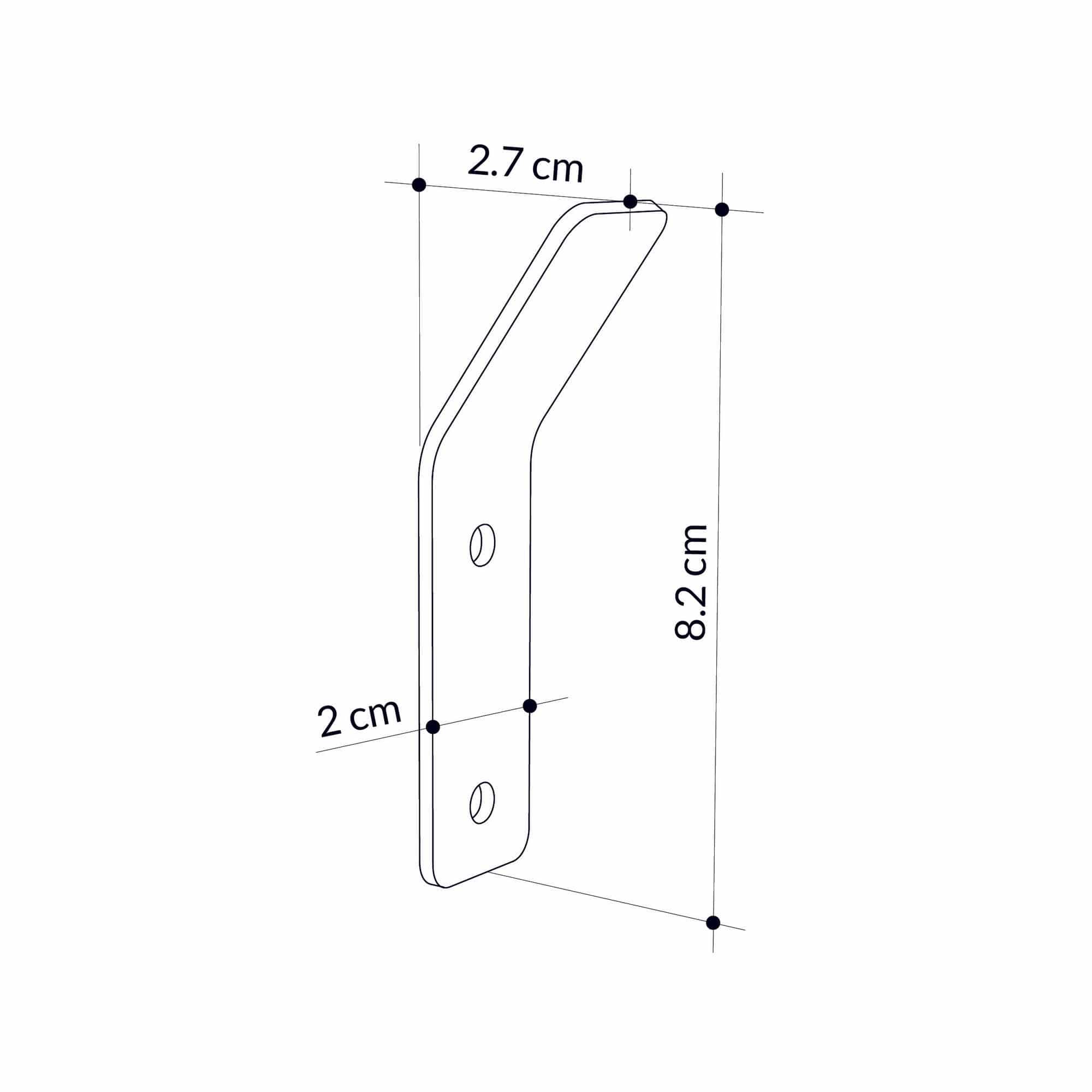 Asir Gancio da parete in metallo Hary Nero