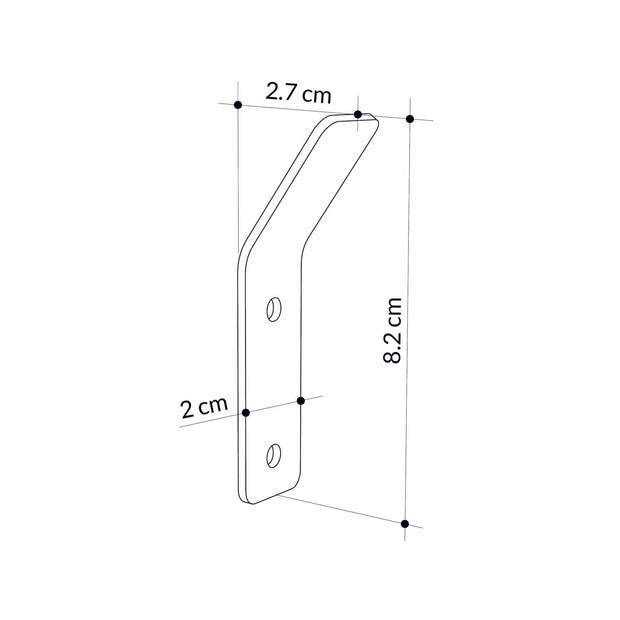 Asir Gancio da parete in metallo Hary Nero
