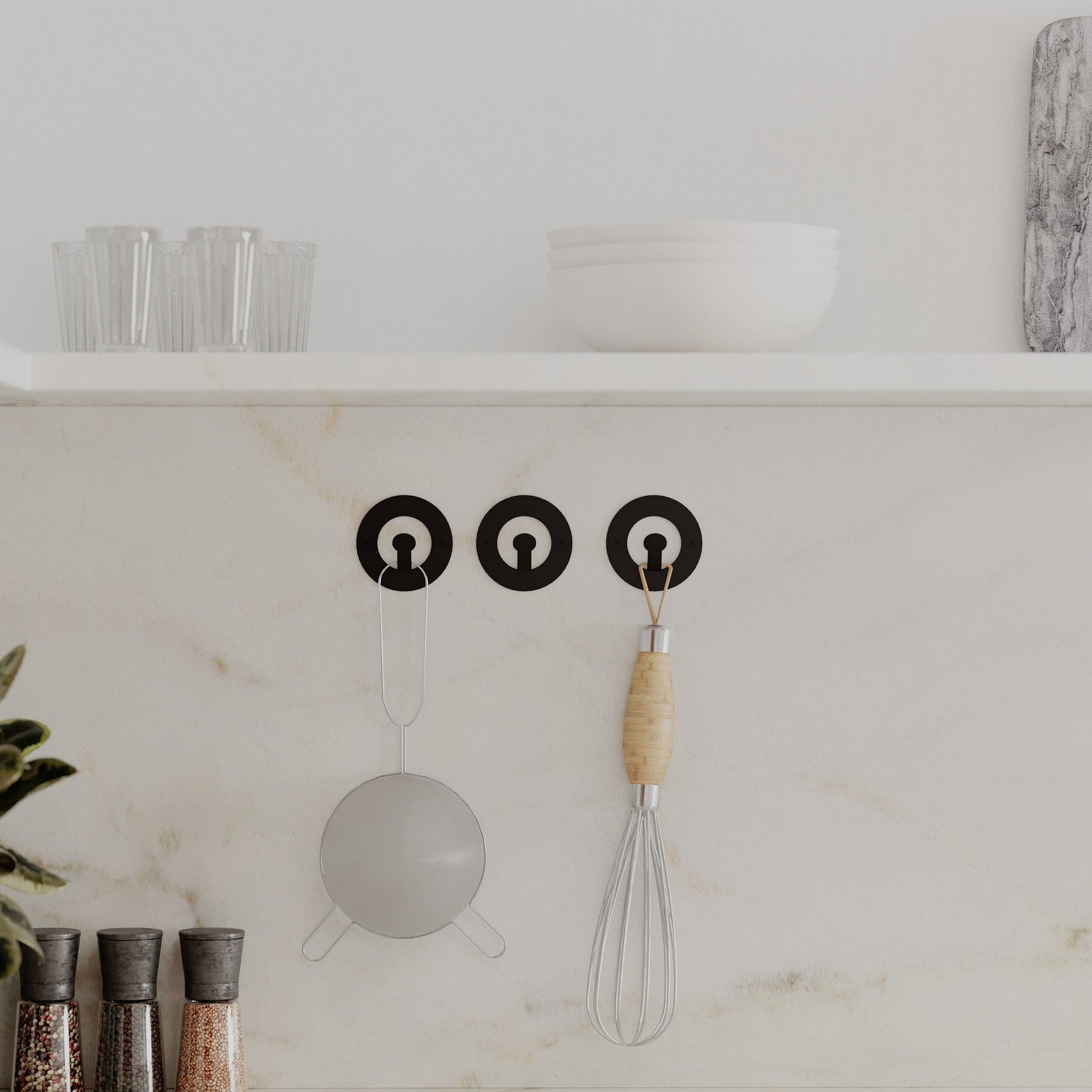 Asir Gancio da parete in metallo Kaly Nero