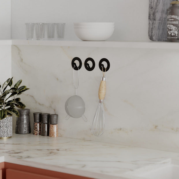 Asir Gancio da parete in metallo Kaly Nero