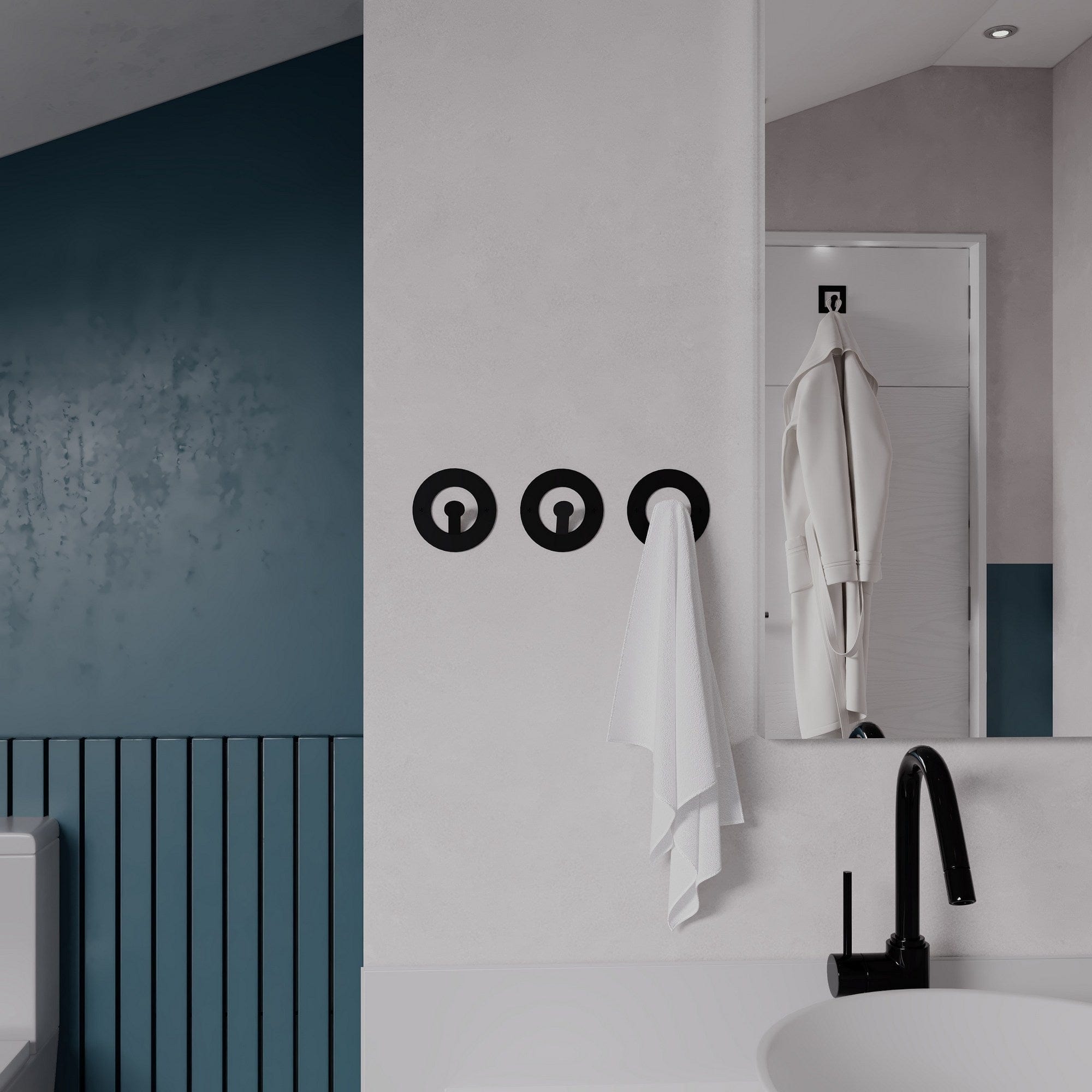 Asir Gancio da parete in metallo Kaly Nero