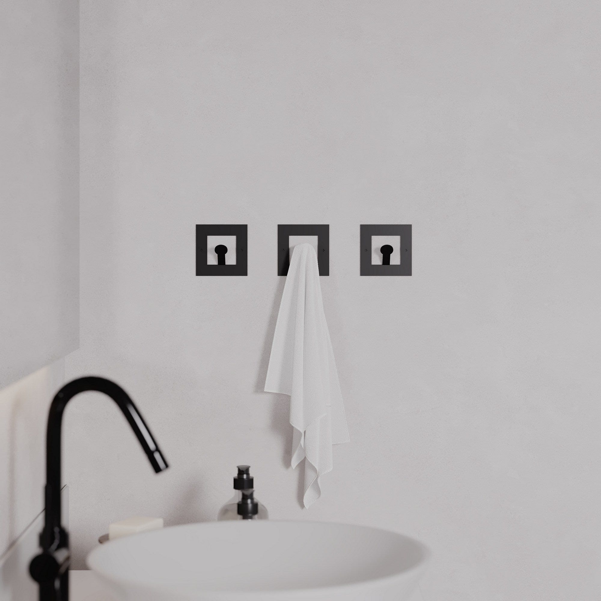 Asir Gancio da parete in metallo Kaly Nero