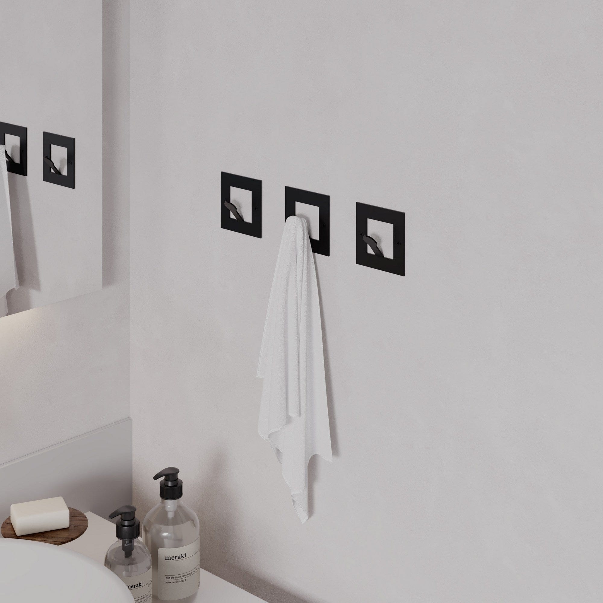 Asir Gancio da parete in metallo Kaly Nero