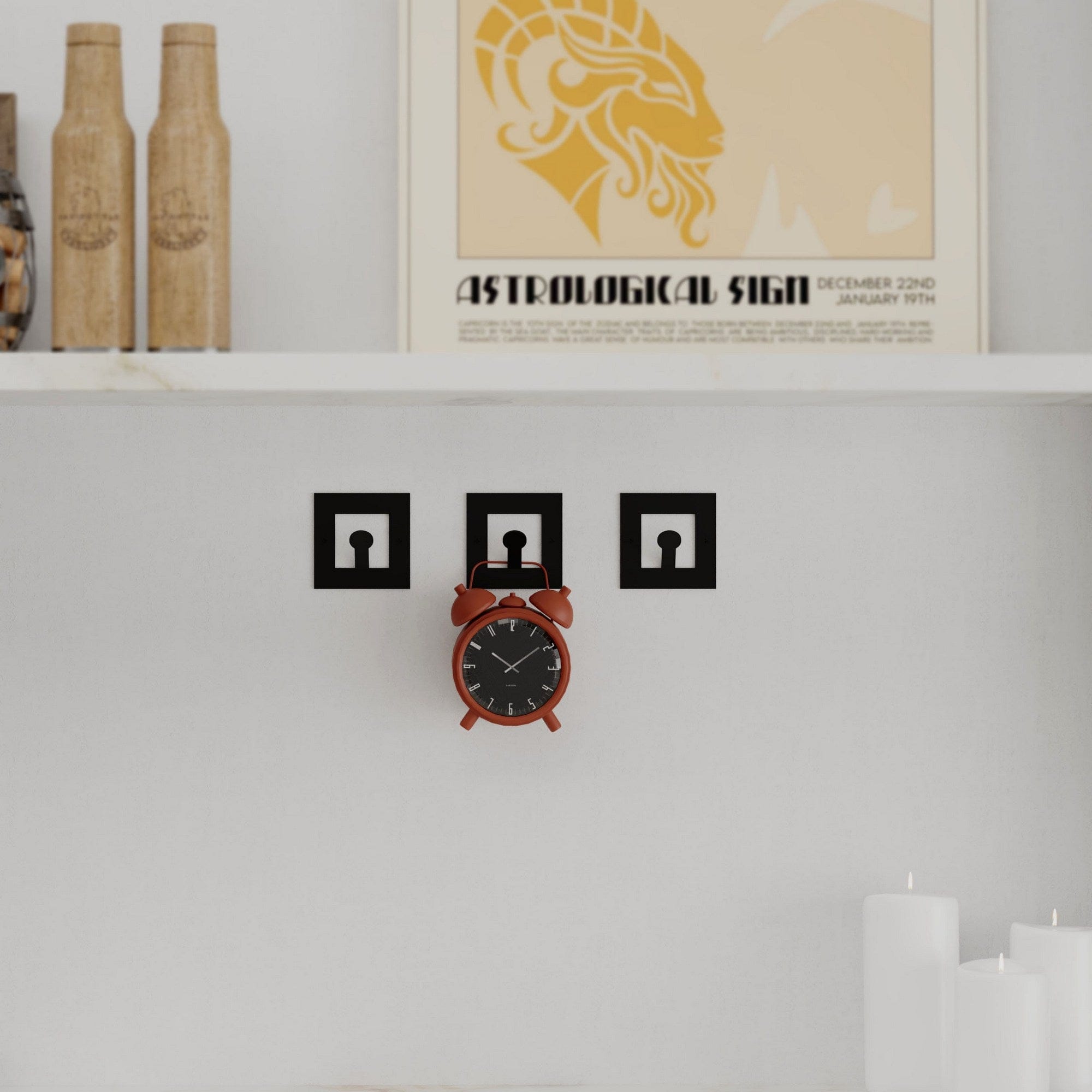 Asir Gancio da parete in metallo Kaly Nero