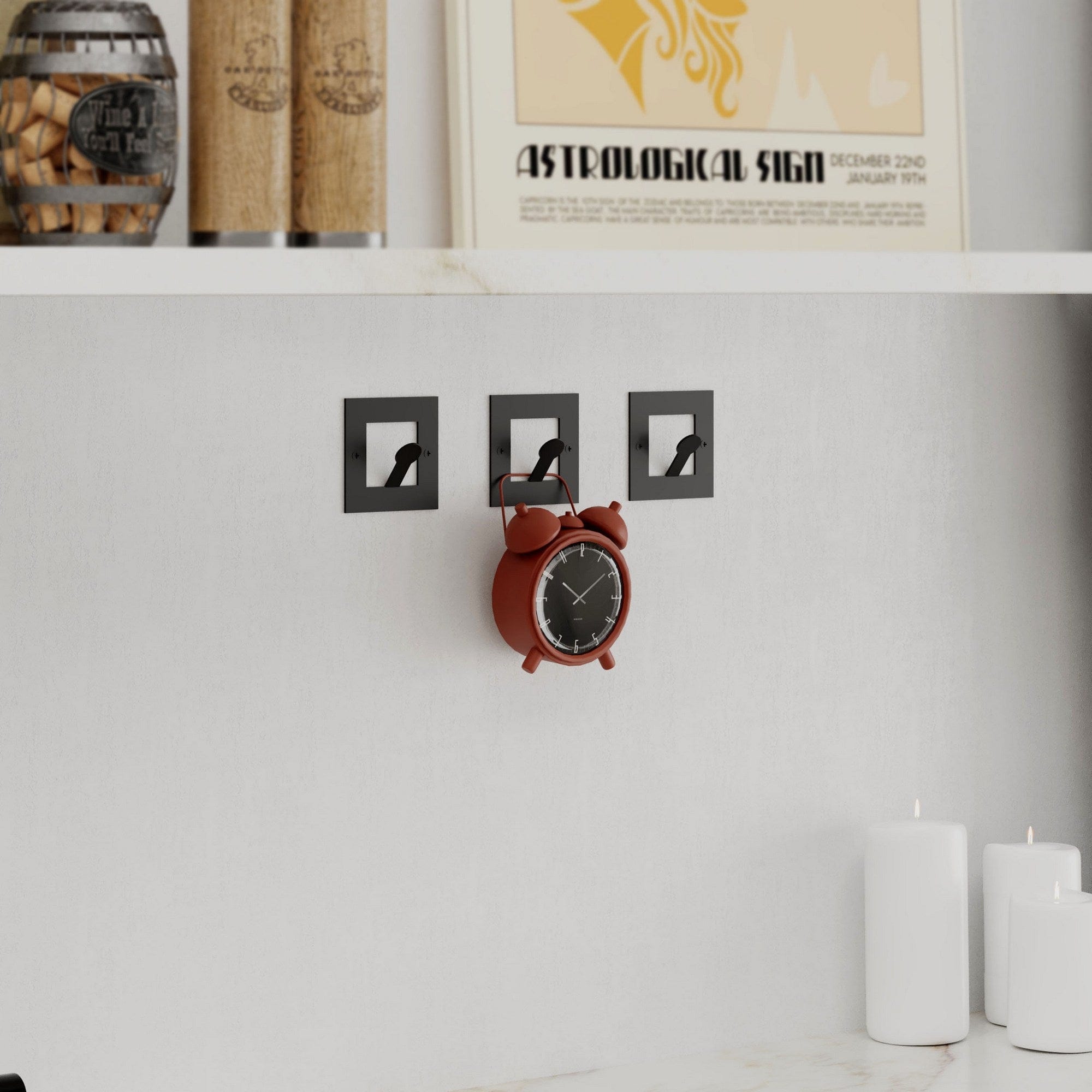 Asir Gancio da parete in metallo Kaly Nero