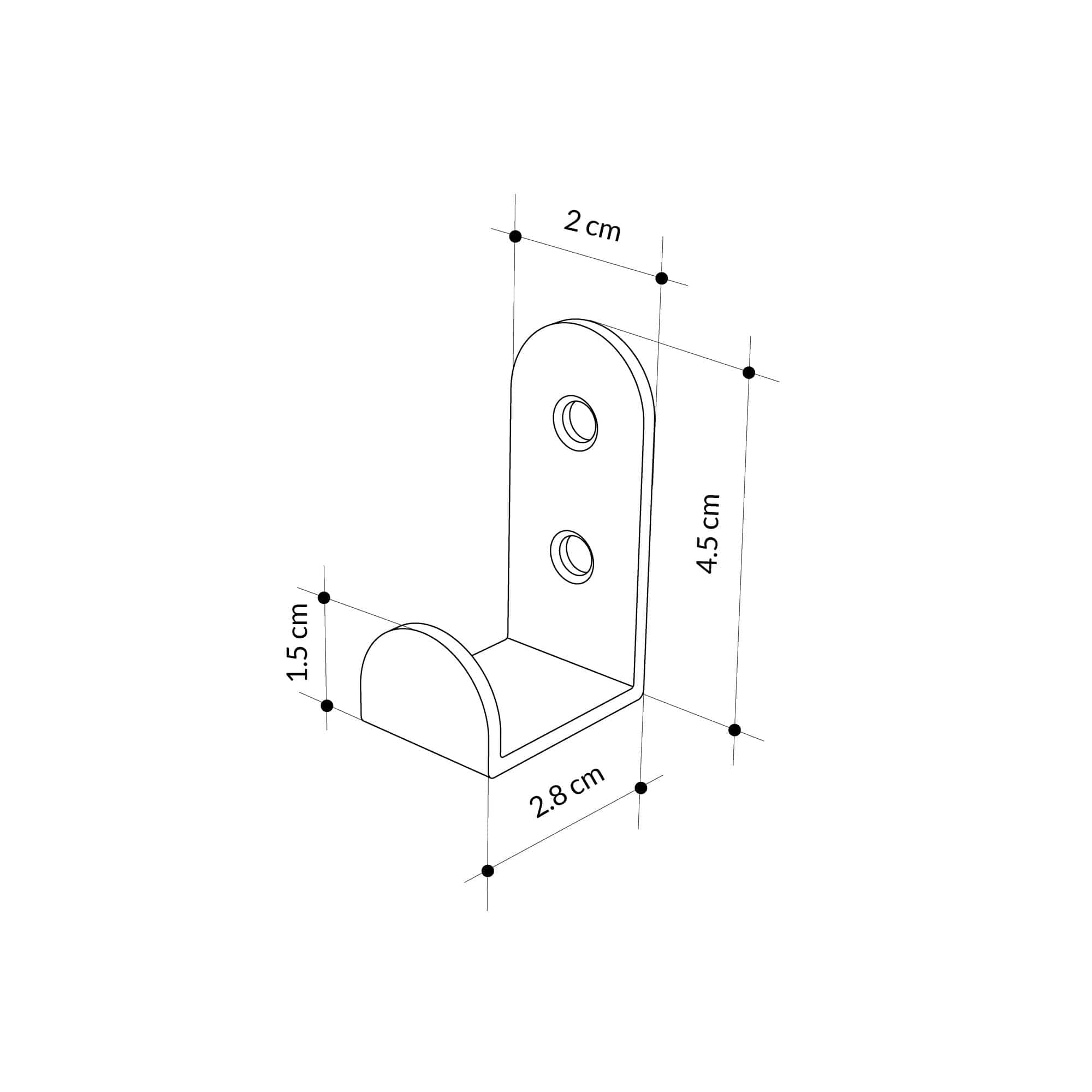 Asir Gancio da parete in metallo Leny Nero