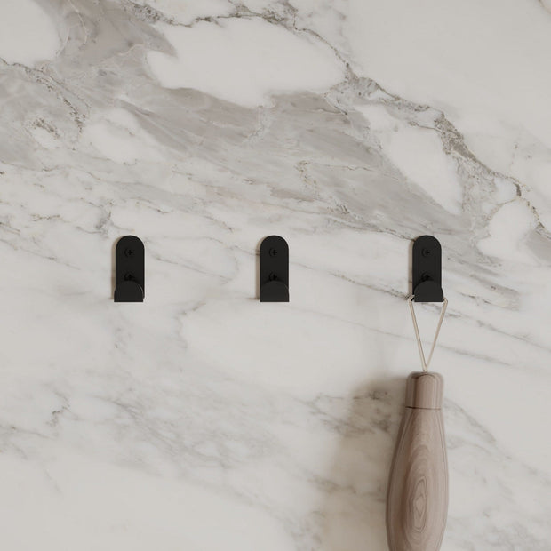 Asir Gancio da parete in metallo Leny Nero