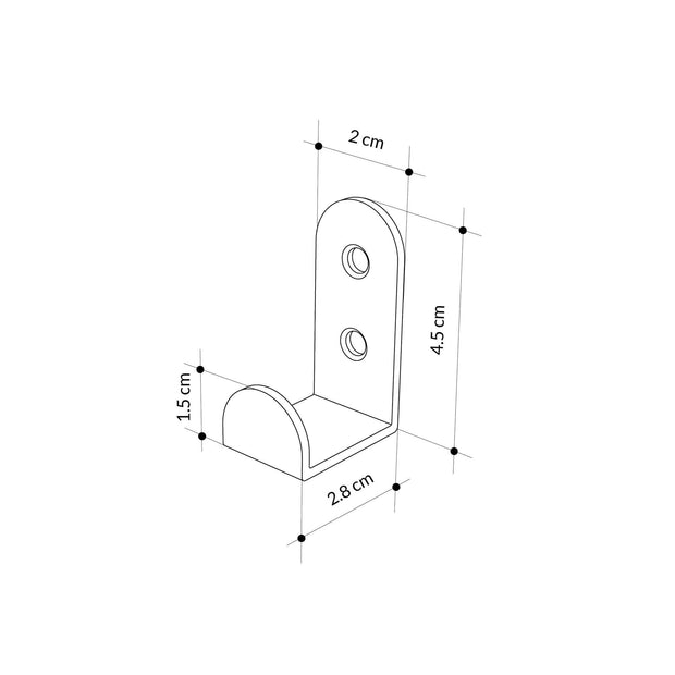 Asir Gancio da parete in metallo Leny Nero