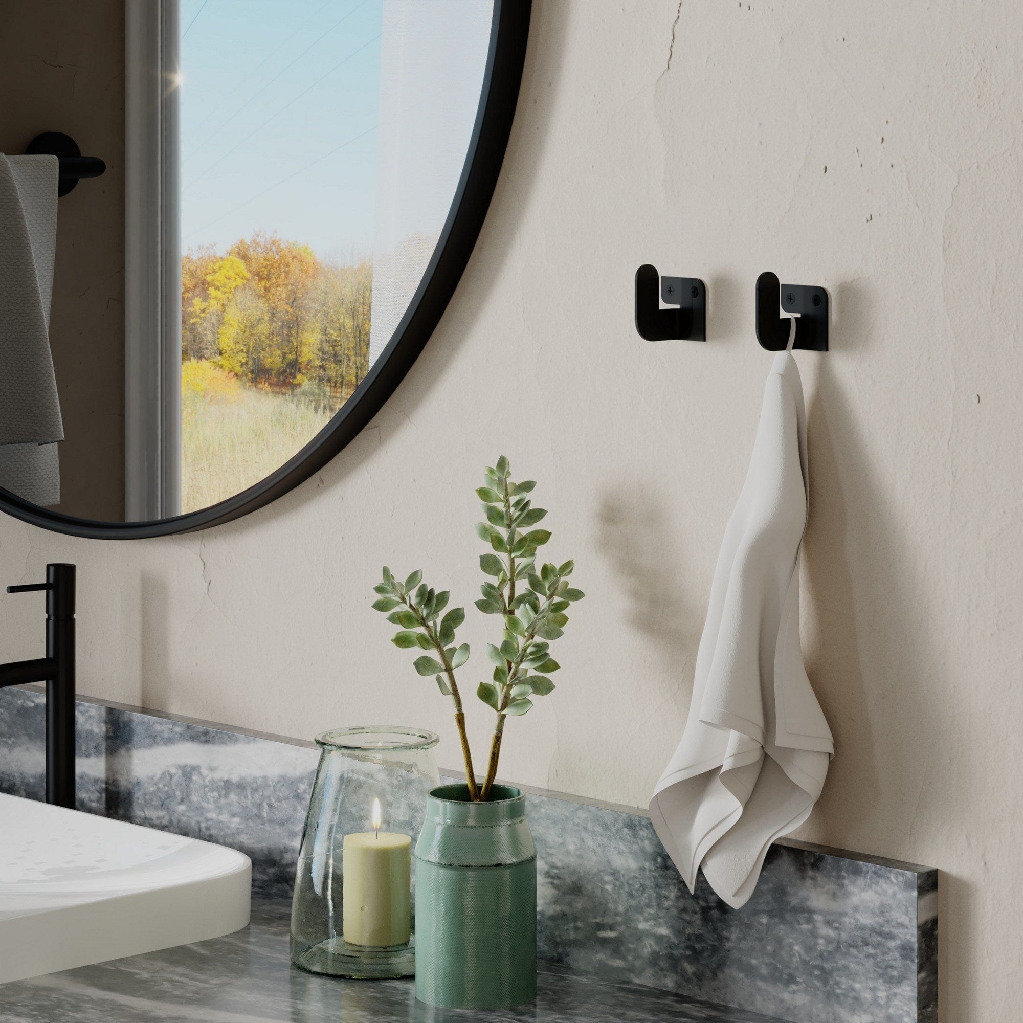 Asir Gancio da parete in metallo Luxa Nero