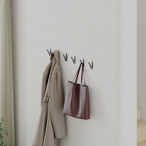 Asir Gancio da parete in metallo Nora Nero