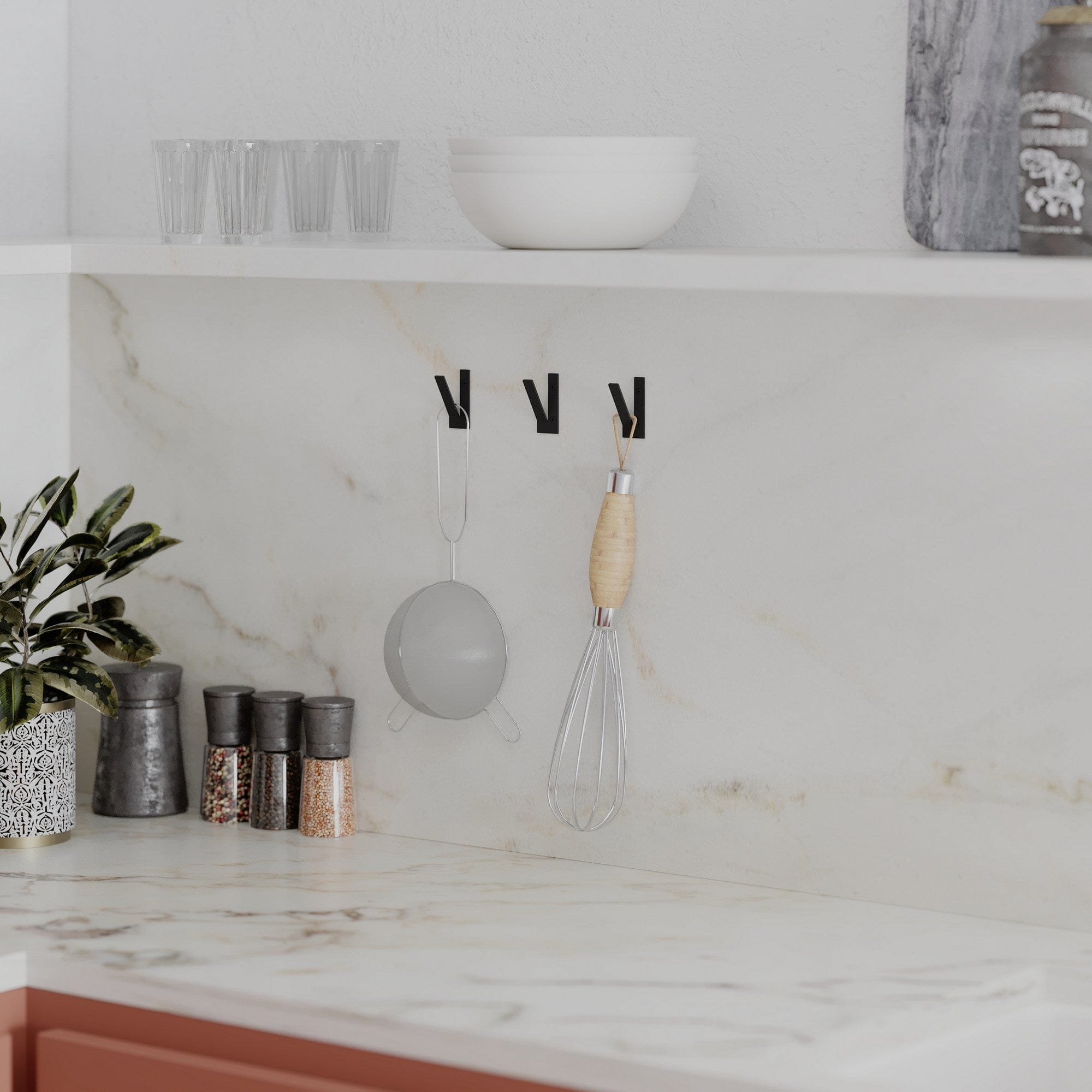 Asir Gancio da parete in metallo Nora Nero