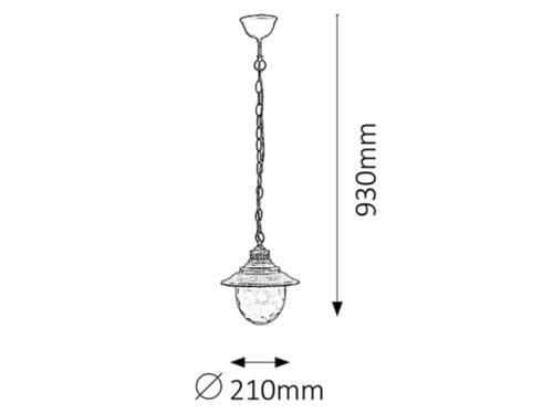 Lampada a sospensione da esterno Barcelona 8678 Oro (1)