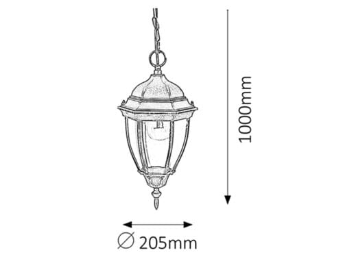 RabaLux Lampada a sospensione da esterno Toronto 8384 Oro